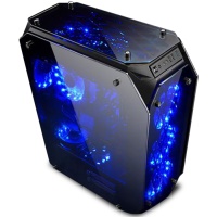 Gamepower EOS Gaming 3*120mm Mavi LED Fanlı Quad Tempered Glass Mid ATX Kasa PSU YOK - 1